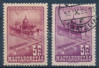 1947 Repülő 5Ft vörös színben + lila támpéldány