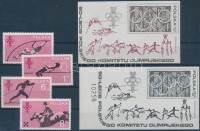 1979 60 éves a Lengyel Olimpiai Bizottság sor Mi 2612-2615 + sima és feketenyomat blokk Mi 74