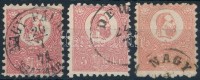 1871 Kőnyomat 3 x 5kr klf árnyalatok (29.000) (apró hibák / faults)