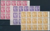 1930 Szent István sor ívszéli tizenötöstömbökben (22.500) papírráncok!
