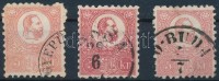 1871  Kőnyomat 5kr 3 színváltozat olvasható bélyegzésekkel