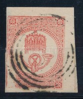 1871 Könyvnyomású Hírlapbélyeg komoly lemezhibával