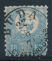 1871 Kőnyomat 10kr (22.000) ,,BUDA CSÁSZÁRFÜRDŐ' (hibás, javított / faults, repaired)