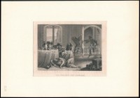 Sváb fülöp halála  Acélmetszet paszpartuban / Death of Swabish Philip. Steel engraving. 14x11 cm