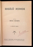 Diener Adorján: Regélő romok. II. bővített kiadás. Rozsnyó,(1940), Sajó-Vidék, 606+1 p. Korabeli aranyozott gerincű egészvászon-kötés, Rudas Könyvkötészet, kissé kopott gerinccel, jó állapotban.