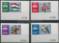1961 Nemzetközi bélyegkiállítás, Budapest (I.) ezüst ívsarki vágott sor (3.400)