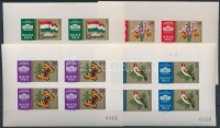 1961 Nemzetközi Bélyegkiállítás, Budapest (II.) vágott arany sorszámozott kisív sor (20.000)