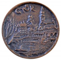 1992. 'Győr / Magyar Szemorvos Társaság Kongresszusa 1992' öntött Br emlékérem (62mm) T:2