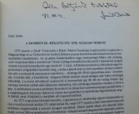 GAÁL Attila: A Dombóvár-békatói 16-17. századi temető.