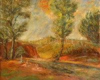 Herman Lipót (1884-1972): Fürdőzők. Olaj, karton, jelzett, keretben, 40×48 cm