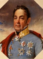 Josef Kriehuber (1800-1876)-nek tulajdonított: Ludwig von Welden báró, osztrák hadvezér portréja. Akvarell, papír. Jelzés nélkül. Egy nagyobb lapra ragasztva. A lapon felette Báró Julius Jacob von Haynau (1786-1853) osztrák hadvezér