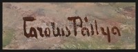 Pállya Carolus (1875-1930): Pihenő lovak. Olaj, falemez, jelzett, 11×16,5 cm