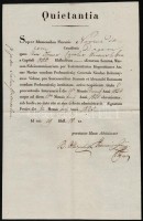 1825 Báró Podmaniczky Sándor (1758-1830) földbirtokos által aláírt nyugta gróf Wartensleben Károlynak az általa rendelkezésre bocsájtott összegről