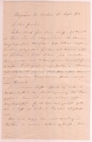 1870 Bagneres-de-Luchon, Klapka György (1820-1892) 1848-1849-es honvédtábornok kézzel írt német nyelvű levele azonosítatlan címzett részére különféle aktuális személyes ügyekben, 2 p. /

1870 Bagneres-de-Luchon, a handwritten