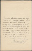 1900 Rákosi Jenő (1842- 1929) író, lapszerkesztő kézzel írt levele irodalmi módszertani témában, aláírásával, 'Budapesti Hírlap' fejléces papíron