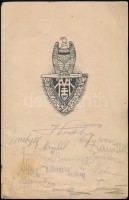 1920 'Díszebéd Horthy Miklós Magyarország kormányzójának tiszteletére 1920. III. 7., a Fővezérség tisztikara', érkeserűi Balogh Barna (?-?) ezredes, dandárparancsnok részére dedikált műsoros étlap az első és az utolsó oldalon