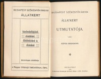 Budapest Székesfővárosi Állatkert útmutatója. Képes díszkiadás. Bp., 1912, Magyar Földrajzi Intézet. Kiadói illusztrált papírkötés, számos fekete-fehér fotóval illusztrálva, korabeli reklámokkal, kihajtható térképpel. Jó