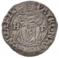 1552H-P Denár Ag 'I. Ferdinánd' (0,4g) T:2 enyhén hullámos / 
Hungary 1552H-P Denar Ag 'Ferdinand I' (0,4g) C:XF slightly wavy
Huszár: 948., Unger II.: 745.k