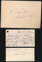 Márkus Emilia (1860-1949) színésznő saját kézzel írt sorai Bajor Gizi (1893-1951) színművésznőnek, mellette az ápolója kísérő szövegével