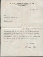 Julius von Pia (1887-1943 ) osztrák geológus, paleontológus,   saját kézzel írt levelezőlapja  Szörényi Erzsébet (1904-1987) geológusnak és az ő válasza / Autograph letter of Austrian geologist Julius von PIa to his Hungarian