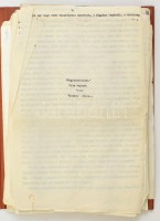 Vaszary János (1899-1963) Megámodtalak című  filmexpozéja, és egy cím nélküli darabjának magyar nyelven írt gépirata kézzel írt feljegyzésekkel, javításokkal, továbbá egy portugál nyelvű darab gépirata. Összesen kb 120 oldal