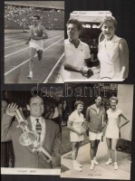 cca 1950-1960 16 db magyar és küldöldi sajtófotó sport témában. Nagyrészt magyar fotósok pecséttel jelzett alkotásai, néhány darab körbevágva / Sports press photos