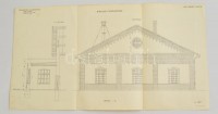 1914 MÁV Helyi érdekű vasutak. Kör alakú mozdonyszín látványterve / Railway garage plan 70x35 cm