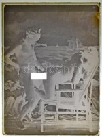 Erotikus, szex üvegnegatív / Erotic glass negative 9x12 cm