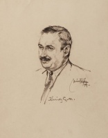 Márton Ferenc (1884 - 1940): Krúdy Gyula portréja, Krúdy sk (? ) szignójával igazolva , ceruzarajz, 26 x 19,5