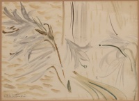 Vinkler László (1912 - 1980): Hajladozó virágok, akvarell, tempera, 23,5 x 32