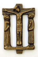 Papachristos, Andreas (1937): Krisztus a kereszten, bronz, 88 x 58 mm