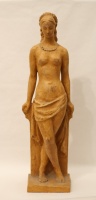 Búza Barna (1900 - 2010): Támaszkodó akt, terrakotta, 19,5 x 9,5 x 9