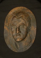 Bokor G. szignóval: Ismeretlen művész portréja, vörösréz domborítás, 34 x 24,5 cm