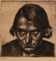 Aba Novák Vilmos (1894 - 1941) : Kulcsár József arcképe, 1924, rézkarc, reprodukált, 13 x 12,6