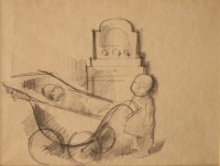 Aba Novák Vilmos (1894 - 1941) : Testvérek, 1931. (Aba Novák  Judit igazolásával), ceruzarajz, 29 x 38