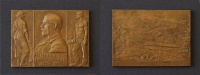 Josef Johann Tautenhayn, Jr. (1868 - 1962): Haggenmacher Henrik nagyiparos(sörgyár és malomipar), 80-ik születésnapjára, 1907., bronz, 85 x 60 mm