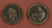 Madarassy Walter (1909 - 1994): Prof Dr. Kettesy Aladár 80 éves, a Debreceni Szemklinika igazgatója, 1973., bronz, 84 x 88 mm