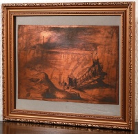 Istókovits Kálmán (1898 - 1990): Szabadság híd, 1946, vörösréz nyomólemez, 18,5 x 27,4