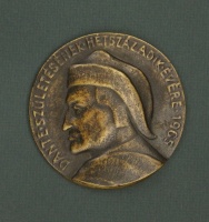 Csillag István (1894 - 1977): Dante, 1965., bronz, 85 mm