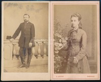 cca 1868 Letzter kassai műtermében készült, 2 db vizitkártya méretű fénykép, az egyik feliratozva, 10,5x6,5 cm