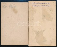 cca 1858 Jelzés nélküli, vizitkártya méretű, 2 db feliratozott fénykép, 10x6 cm