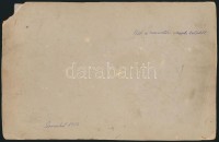 1913 Somoskő, a kőbányában, csoportkép, fotó, kartonra ragasztva, kis sérüléssel, hátulján feliratozva, 15×22,5 cm