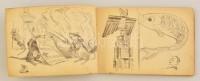 1933 Márton Lajos Gödöllői Jamboree rajzfüzet 40 rajzzal. 14x20cm egy két lap sérült / Jamboree album with drawings of Lajos Márton