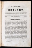 1858 Szépirodalmi Közlöny, 1858. Április 4. - Június 27. I. évfolyam második fele, töredék évfolyam, 53-27.-77-51. számok. Szerk.: Szelestey László. Pest, Emich Gusztáv, 1253-1832. p. Korabeli kopottas félvászon-kötés, néhol