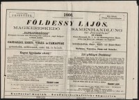 1866 Földessy Lajos magkereskedő 1-ső tavaszi árjegyzéke, magyar és német nyelven, Pest, Pollak-ny., lyukasztás nyomokkal, 6 p.