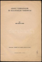 Sédy-Lengyel Rezső: Abony társadalmi és kulturális viszonyai. Különlenyomat a 'Hajnalodik' 1944. évi március  és április havi számából. Kecskemét, 1944, Szerzői kiadás,(Első Kecskeméti Hírlapkiadó- és Nyomda Rt.), 12 p.