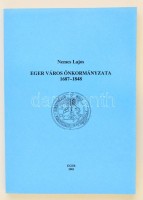 Nemes Lajos: Eger város önkormányzata. 1687-1848. Tanulmányok Heves Megye Történetéből 16. Eger, 2001, Heves Megyei Levéltár, 237 p. Kiadói papírkötés. Megjelent 500 példányban.