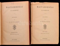 Eötvös József: Magyarország 1514 I-II. kötet. Bp.,é.n.(1884), Ráth Mór. Második kiadás. Kiadói aranyozott, illusztrált egészvászon-kötés, Goldschmied és Társa-kötés, festett lapélekkel, az I. kötetből négy lap kijár