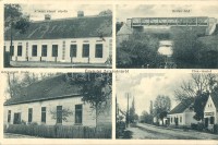 Zalabaksa, Állami elemi iskola, Kerka híd, Körjegyzői iroda, utcakép, Hangya Szövetkezet üzlete.  Szilágyi Arthur műterméből
