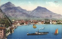Riva del Garda, Reiff am Gartsee (Südtirol); panorama, steamship. Kapper, Trento 67.